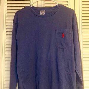 Polo by Ralph Lauren Men's Navy Blue Long Sleeve Shirt